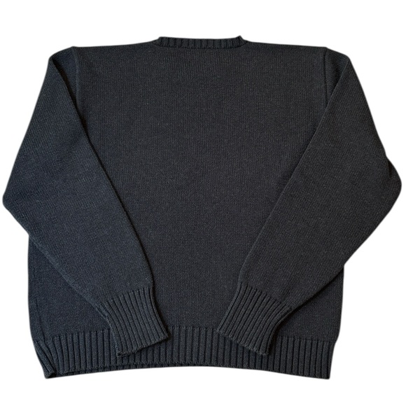 VTG 80s/90s Polo Ralph Lauren Cotton Crewneck Sweater Navy Blue Hong Kong Largea - Picture 9 of 11